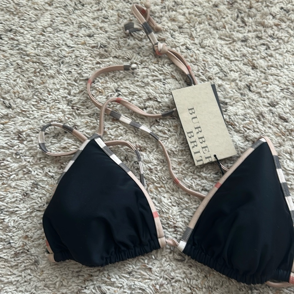 NWT Aunthetic Burberry triangle bikini top size Medium